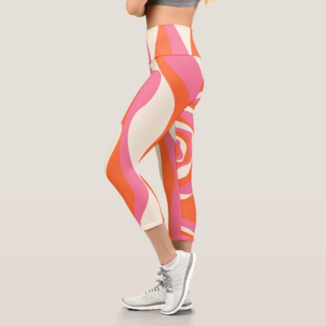 Leggings Capri Ebb y Flow 4 - Rosa, Naranja y Crema (Izquierda)