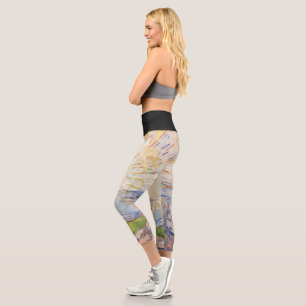 Leggings Capri Edvard Munch Sunrise Art Nouveau Expressionismo