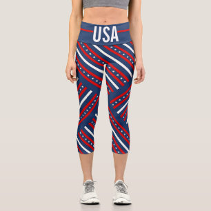Leggings Capri Ee.Uu. Estrellas Patrióticas y Rayas