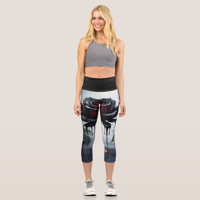 Leggings Capri Eerie black rose black (Anverso)
