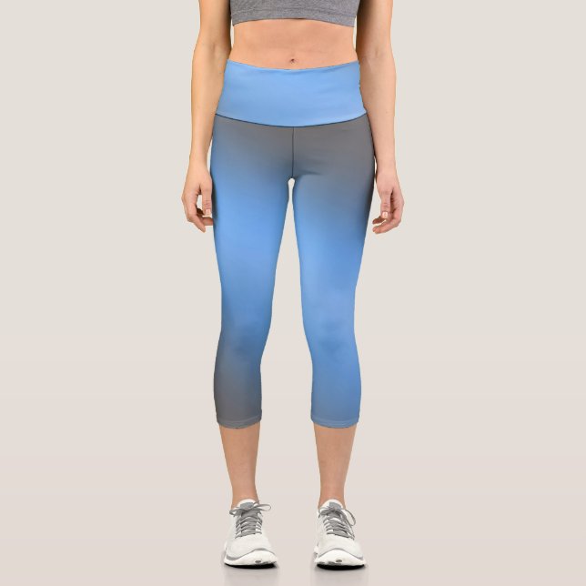 Leggings Capri Efecto de luz de luna gris azul (Anverso)