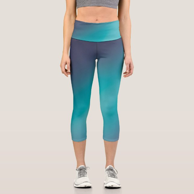 Leggings Capri Efecto de luz solar gris verde (Anverso)