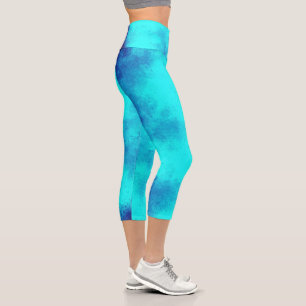 Leggings Capri Efecto de nube de tormenta de estilo Azul