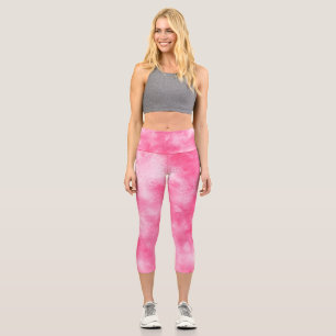 Leggings Capri Efecto de nube de tormenta de estilo Rosa
