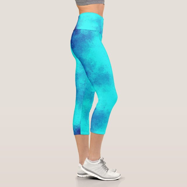 Leggings Capri Efecto de nube de tormenta elegante Azul (Derecha)