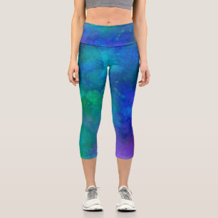 Leggings Capri Efecto salpicador de pintura de galaxia