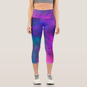 Leggings Capri Efecto salpicador de pintura de galaxia
