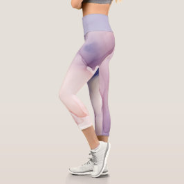 Leggings Capri efecto transparente de seda púrpura clara