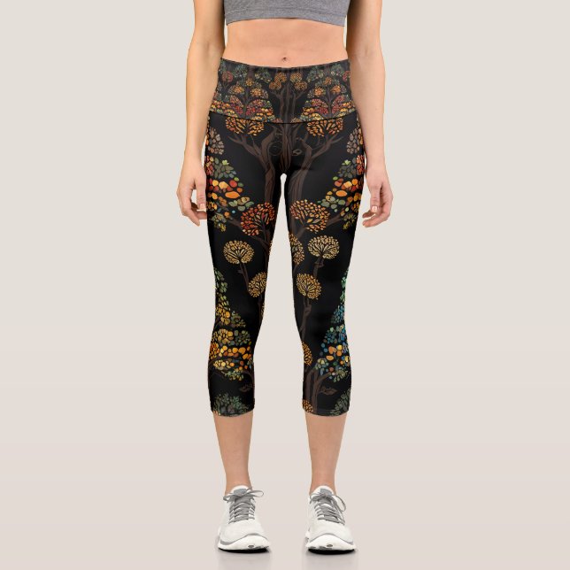 Leggings Capri El árbol de la vida Capri Leggings. (Anverso)
