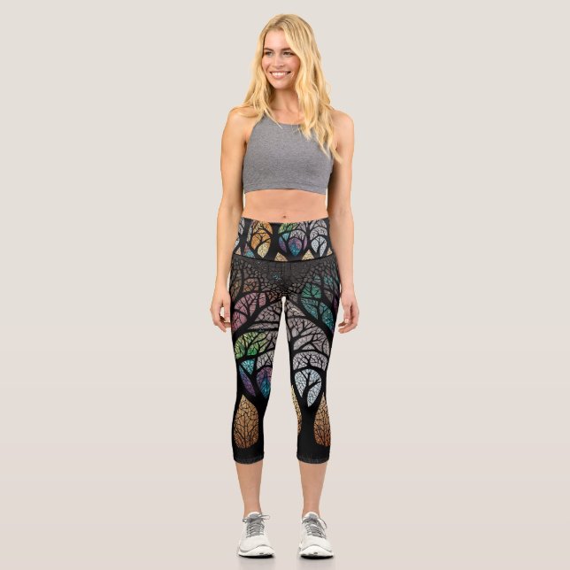 Leggings Capri El árbol de la vida Capri Leggings. (Anverso)