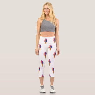 Leggings Capri El clásico cono de helado vibrante de SlipperyJoe 
