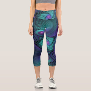 Leggings Capri El morado se encuentra con el arte abstracto moder