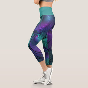Leggings Capri El morado se encuentra con el arte abstracto moder