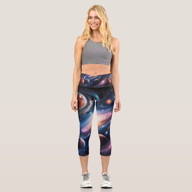 Leggings Capri El mundo de los planetas y las estrellas (Anverso)
