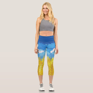 Leggings Capri El paisaje de la bandera de Ucrania