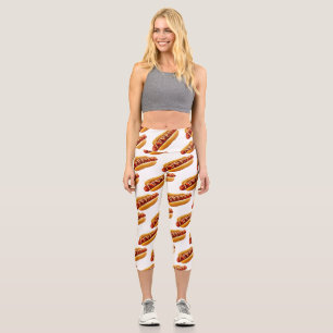 Leggings Capri El perro caliente de SlipperyJoe enclavado en un m