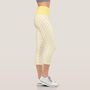 Leggings Capri El polka amarillo de maíz domina los círculos