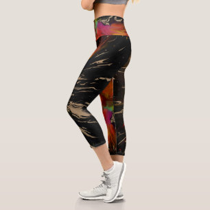 Leggings Capri El vuelo del fénix: renacimiento abstracto ardient