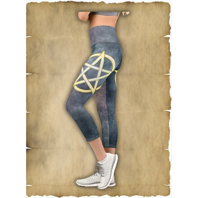 Leggings Capri Elegancia celeste: Pearl Pentagram (Subido por el creador)