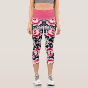 Leggings Capri Elegancia en Flor: Impreso en Armonía Floral