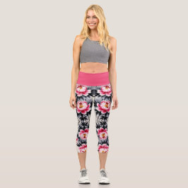 Leggings Capri Elegancia en Flor: Impreso en Armonía Floral