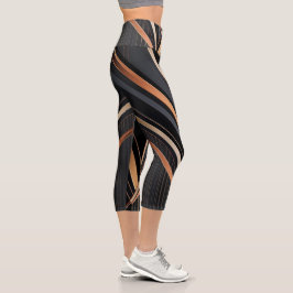Leggings Capri Elegancia geométrica metálica Art Déco
