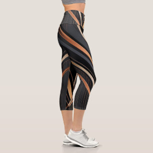 Leggings Capri Elegancia geométrica metálica Art Déco