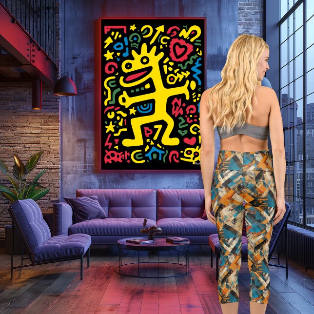 Leggings Capri Elegancia Rústica: Patrón abstracto geométrico de  (Subido por el creador)