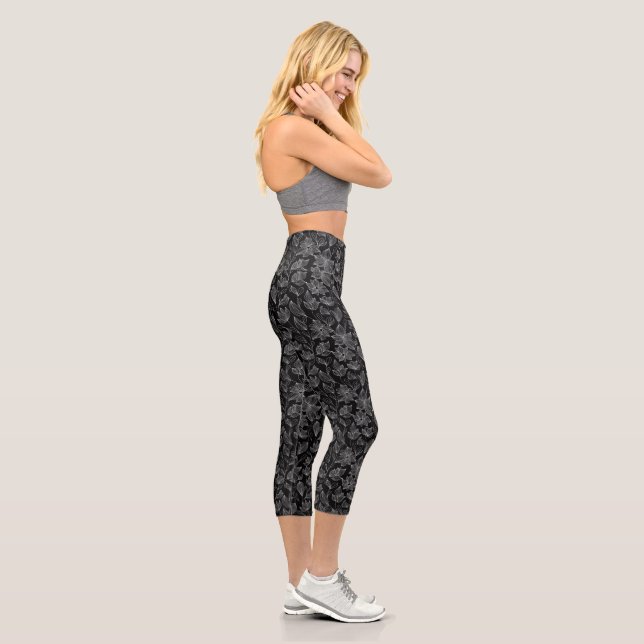 Leggings Capri Elegante floral blanco (Derecha)