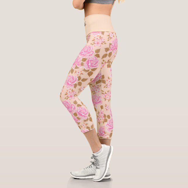 Leggings Capri Elegante floral moderna de moda (Izquierda)