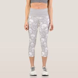 Leggings Capri Elegante gótico pastel palomas grises calaveras bo