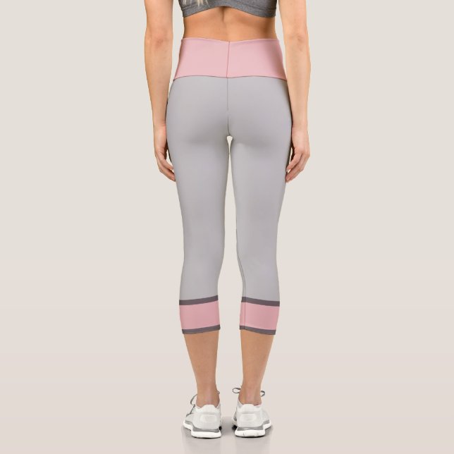 Leggings Capri Elegante gris rosa y brillante (Reverso )