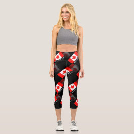 Leggings Capri Elegante hoja de arce canadiense de alto rendimien