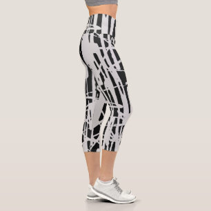 Leggings Capri Elegante lindo simple mujeres negras y grises
