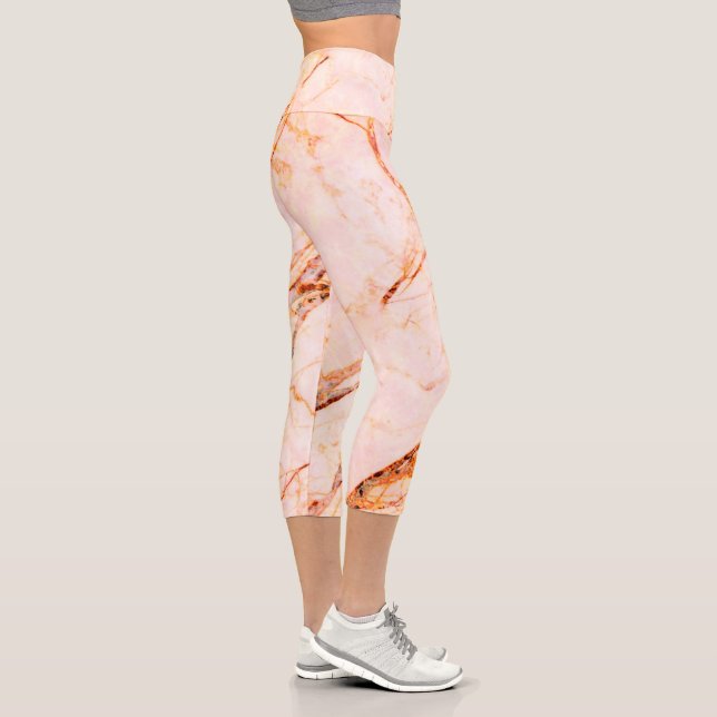 Leggings Capri Elegante Mármol rosa de cuarzo (Derecha)