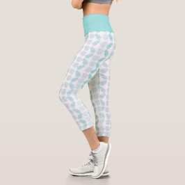 Leggings Capri Elegante patrón de hojas tropicales botánicas de v