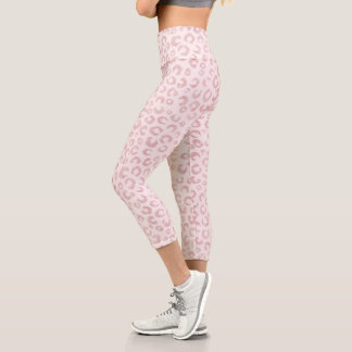 Leggings Capri Elegante patrón Rosa Purpurina Oro Leopard