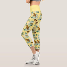 Leggings Capri Elegante Safari tropical salvaje gatos tigre amari