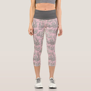 Leggings Capri Elegante toile gris rosado de jouy