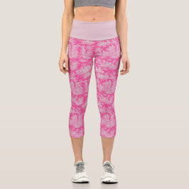 Leggings Capri Elegante toile rosa caliente de jouy