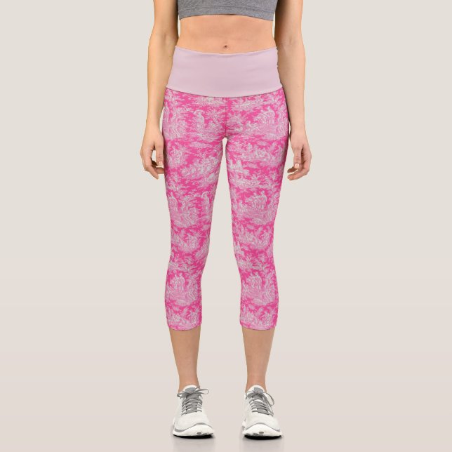 Leggings Capri Elegante toile rosa caliente de jouy (Anverso)