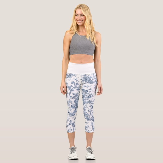 Leggings Capri Elegante Vintage francés grabado en toile floral-a (Anverso)