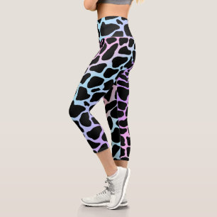 Leggings Capri Elegantes Capris de Cintura Alta con Estampado de