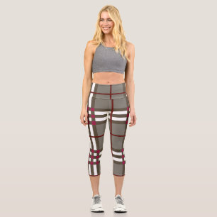Leggings Capri Elegantes piernas de vidrio de color gris y blanco