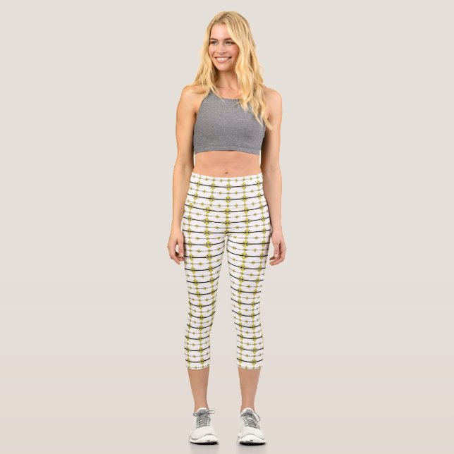 Leggings Capri Elementos Art Decó en amarillo pastel (Anverso)