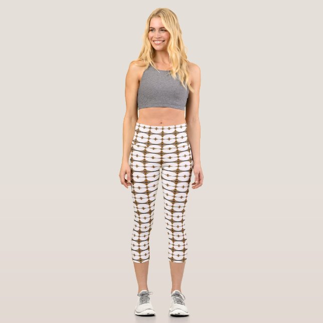 Leggings Capri Elementos Art deco en bronceado (Anverso)