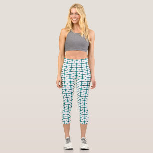 Leggings Capri Elementos Art Deco en verde verde azulado