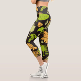 Leggings Capri Elementos tropicales de corte