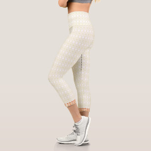 Leggings Capri Elevar tu espacio con geométrico blanco y dorado