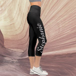 Leggings Capri ELIJA SU COLOR Personalizado Yoga Nombre Capri Leg<br><div class="desc">¡ELIJA SUS personalizados DE COLOR, SUS piernas de yoga! Borde a borde impreso, con su nombre en un guión grande en blanco en una pierna! La muestra es negra, pero puede ser fácilmente personalizar al color de su elección. También es fácil cambiar o eliminar el texto de ejemplo, "crear el...</div>